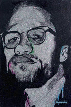 Load image into Gallery viewer, Malcolm X Glitter Portrait