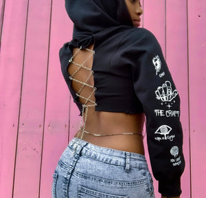 Graffiti Crop Hoodie